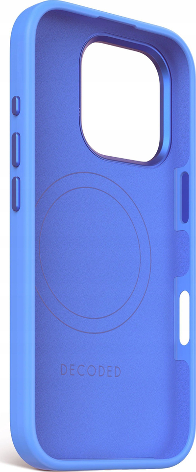 Këllëf telefoni Decoded Antimicrobial Silicone Stacks për iPhone 16, MagSafe, silikon, blu