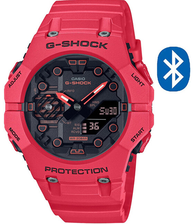 Orë dore për meshkuj Casio G-Shock GA-B001-4A, e kuqe