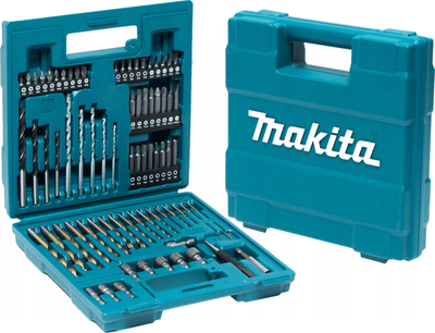 Set spiralësh dhe bitash Makita P-44046, 75 copë, në kuti plastike, lejla me jeshile