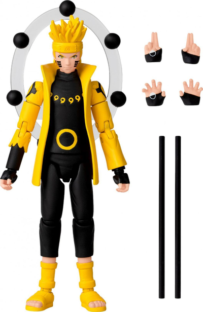 Figurë aksion Bandai Anime Heroes Uzumaki Naruto Sage of Six Paths, 17 cm, me nyje lëvizëse, me të verdhë e të zezë