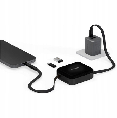 Kabllo USB Energea Bazic GoCharge Loop 5n1, 1m, 60W, e zezë