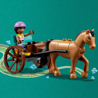 Lodër ndërtuese Lego Friends Autumn's Horse Barn 41745, 844 copa, me mini-doll dhe kuaj, shumëngjyrëshe