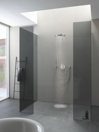 Panel termostatik dushi Grohe Grohtherm 2-way Aquadimmer, dy-drejtimësh, TurboStat, krom argjendtë