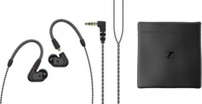 Kufje in-ear Sennheiser 700249, me kabllo, që mbajnë zhurmën jashtë, të zeza