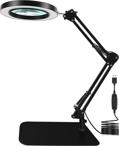 Llambë tavoline kozmetike ZD141, lupë 3x, LED, e zezë
