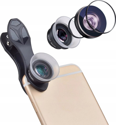 Lens makro për telefon Apexel APL-24XMH, 12x, 24x, e zezë