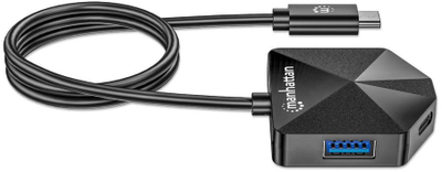 Stacion dokues Manhattan 181150, USB-C në 2x USB-C 2x USB-A, USB 3.2, i zi