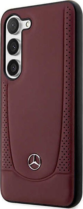 Këse telefoni Mercedes Urban Line Leather për Samsung Galaxy S23, lëkurë origjinale, e kuqe