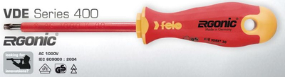 Kaçavidë Torx TX15 Felo Ergonic 400 VDE, 100 × 3,5 mm, izoluar