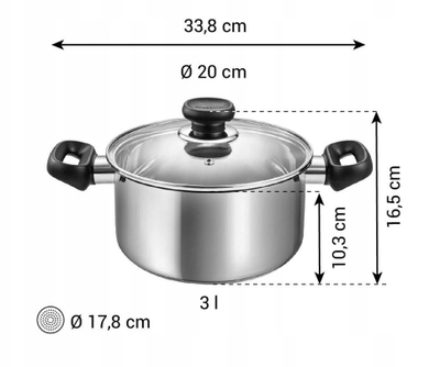 Сет садови BRAVA Cookware Set, 8 парчиња, не'рѓосувачки челик, за индукција