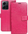 Mbulesë telefoni Mezzo Book Mandala për Xiaomi Redmi Note 12 4G, lëkurë eko, me xhepa kartash, rozë