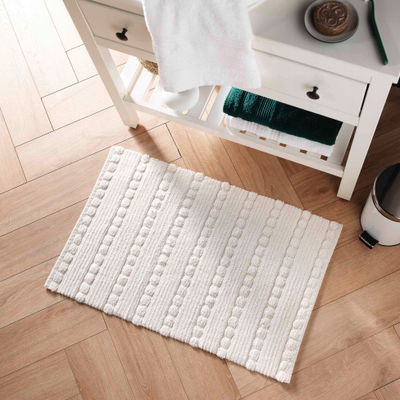 Tapet banjoje Douceur d'intérieur CLEONIS, pambuk, 50x80 cm, e kremtë