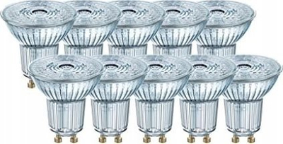 Llambë reflektore LED Osram GU10, 4.3W, 4000K, transparente, set me 10 copë