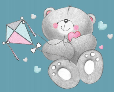 Stolë shkalle për fëmijë MALTEX Teddy Bear, kapacitet 50kg, 28.5 x 42.5cm, blu
