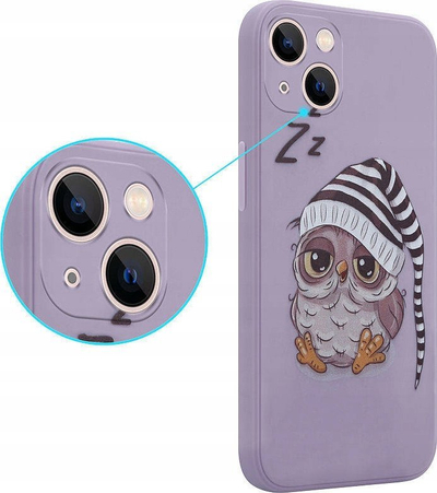 Futrollë Maxximus MX Owl Sleepy për Samsung A72 4G 5G, plastik, vjollcë