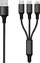 Kabllo USB 2GO, USB A në USB C microUSB Lightning, 3 m, e zezë