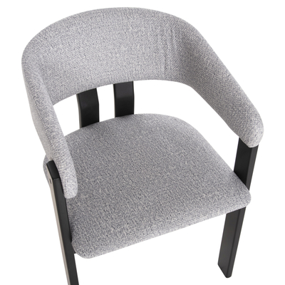 Karrige ngrënieje Zarra 55,5x59x81,5Hcm (HM9970.02), zezë/ gri