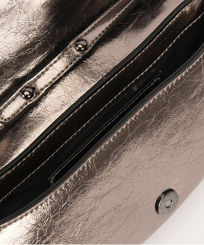Çantë dore Pepe Moll Clutch, madhësia XS, poliuretan, bronz