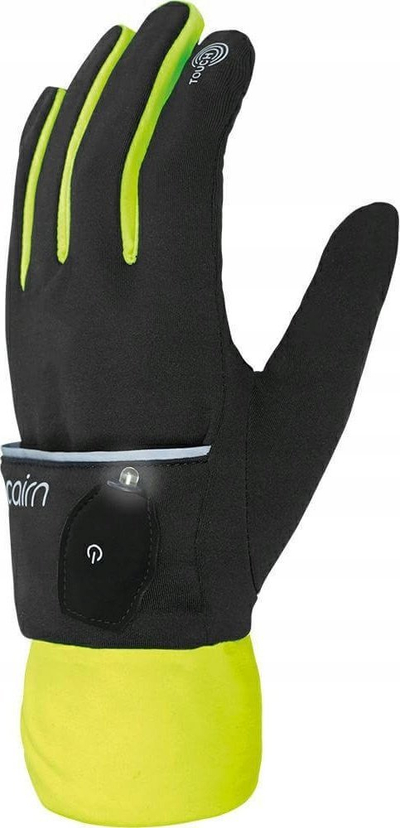 Doreza sportive Cairn Flash Cover me LED, për mot të ftohtë, madhësia XL, të zeza me lemon