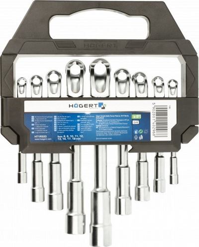 Set çelësa tubor L Högert HT1R500, 9 copë, 8-19 mm, ngjyrë argjend
