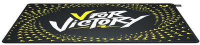 Mousepad за гејминг CHERRY XTRFY GP5 Vitality Black, голема големина, гумена основа против лизгање, црно-бело-жолт дизајн