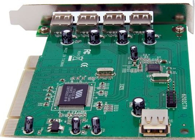 Kartë kontrolluese USB StarTech, 7 porta, PCI, e zezë