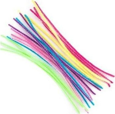 Shkopinj chenille dekorativë KSDR Iridescent, 30 cm, 18 copë, shumëngjyrëshe