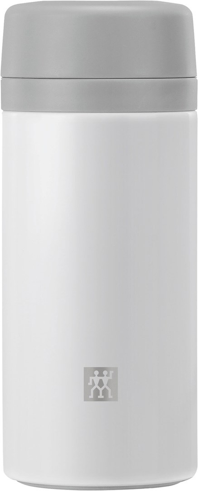 Shishe termike me infuzer Nerthus, 420ml, çelik inox, gri dhe e bardhë