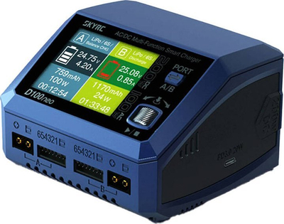 Karikues baterish SkyRC D100neo, 2 porta, 200W, blu