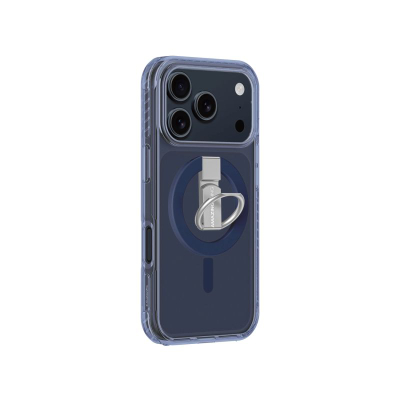 Kapak telefoni Amazingthing Titan Pro Grip Ring Set për iPhone 17 Pro, me unazë mbajtëse, i përshtatshëm për MagSafe, blu