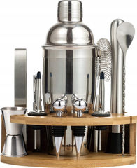 Set bartenderi Klausberg KB-7655, 12 pjesë, çelik inox, argjendtë