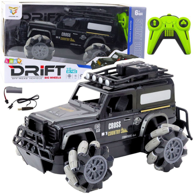 Makina lodër R/C Drift Off-Road 1:12, rrotullim 360°, LED, e zezë