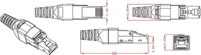 Prizë modulare rrjeti Techly, RJ45 Cat.6A STP, toolless, transparente
