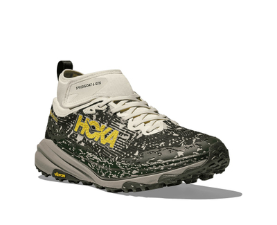 Патики за планинарско трчање HOKA Speedgoat 6 Mid GTX, GORE TEX, ѓон Vibram Megagrip, боја truffle salt cement