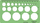 Shabllon rrethash Linex Circle Template 1118S, plastik transparent, jeshil