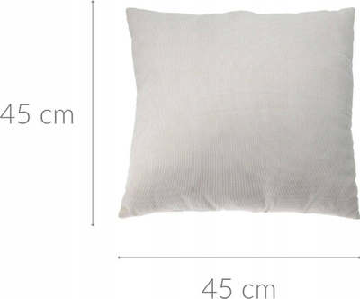 Jastëk dekorativ Home & Styling Collection Rib, 45 x 45 cm, e bardhë