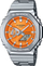 Ora dore Casio G-Shock Metal Steel Edition, 44.4mm, cadran portokalli, rrip metalik argjendtë