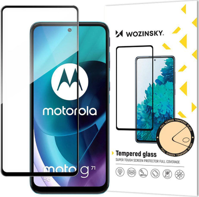 Streç mbrojtës Wozinsky Super Durable Full Glue për Motorola Moto G71 5G, xham i temperum, case friendly, i zi