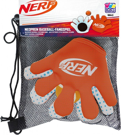 Lojë kapjeje Happy People Nerf Neoprene, set me doreza edhe top, portokalli
