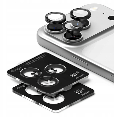 Mbrojtse kamere Ringke Camera Lens Frame Glass, për iPhone 17 Pro 17 Pro Max, e zezë