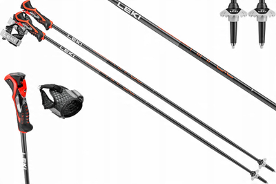 Shkopinj skish Leki Airfoil 3D, 115 cm, alumin HTS 6.5, të zinj kuqe antracit