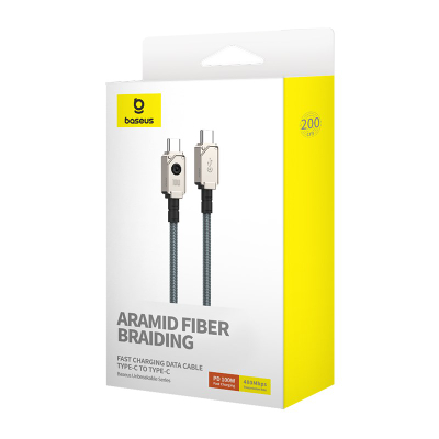 Kabllo Baseus P10355800221-01, USB-C në USB-C, 2m, e zezë