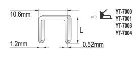 Set kapëse për tapiceri Yato, 12mm, 10.6x1.2mm, 1000 copë