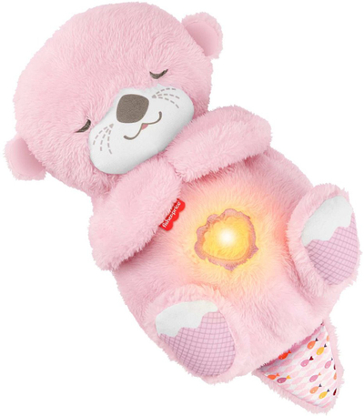 Lodër pellushi Fisher Price Soothe n Snuggle Otter, muzikë qetësuese, dritë dhe lëvizje frymëmarrjeje, rozë