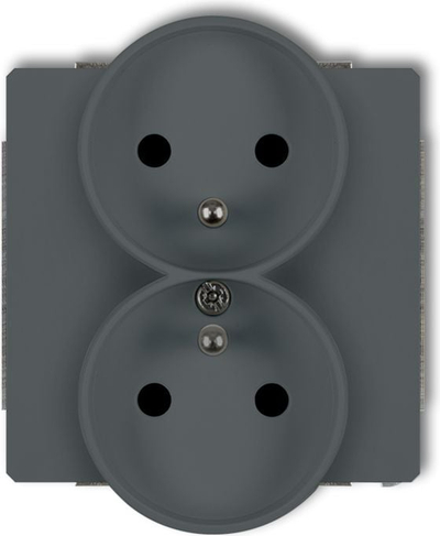 Prizë dyshe Karlik Deco 28DGPR-2z, 16A 250V, grafit mat