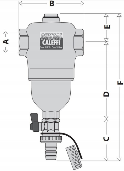 Filtër decantues Caleffi 5463, me magnet, 1 1/4", prej bronzi