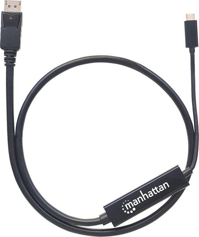 Kabllo Manhattan USB C në DisplayPort, 1 m, e zezë