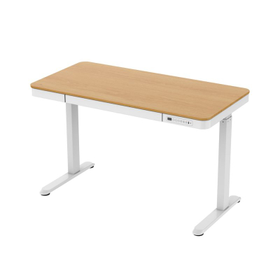 Tavolinë gaming Tuckano ET119W-C, 120.4 cm, rregullim elektrik lartësie, dru i bardhë