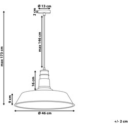 Llambë varëse Beliani Bayou, metal, Ø46cm, e bardhë
