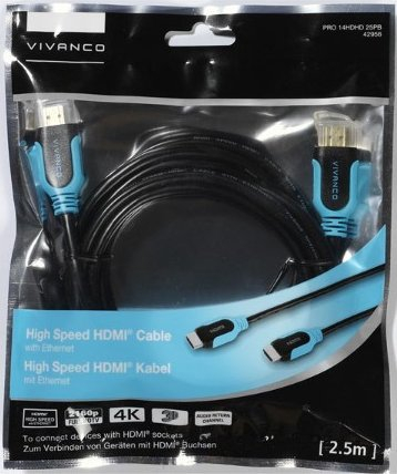 Kabllo HDMI Vivanco PRO High Speed, 2.5m, 4K, e zezë